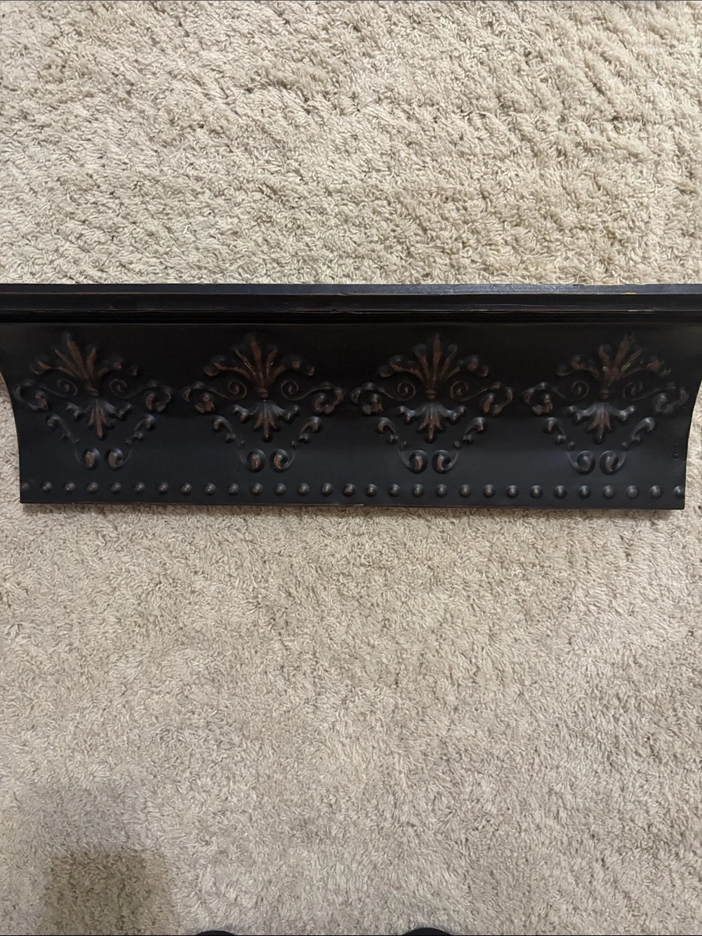 Ornate Bronze Wall Shelf Accent with Antique Detailing